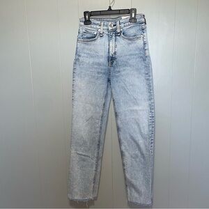 rag & bone Jake Super High Rise Ankle Cigarette Jeans in Dakota Wash Size 24